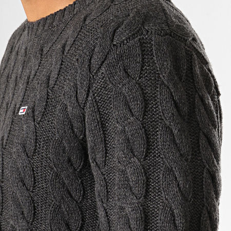 Tommy Jeans - Pull Essential Cable 7256 Gris Anthracite