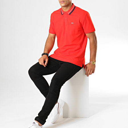 Tommy Jeans - Polo Manches Courtes Classics Tipped 7195 Rouge