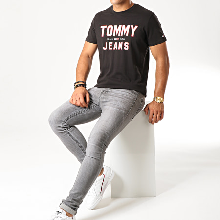 Tommy Jeans - Tee Shirt Essential 1985 Logo 7067 Noir