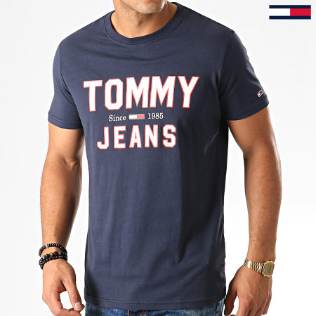 Tommy Jeans - Tee Shirt Essential 1985 Logo 7067 Bleu Marine