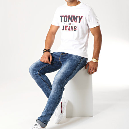 Tommy Jeans - Tee Shirt Essential 1985 Logo 7067 Blanc