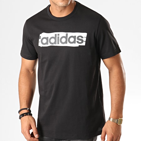 adidas - Tee Shirt Linear Brush DV3046 Noir