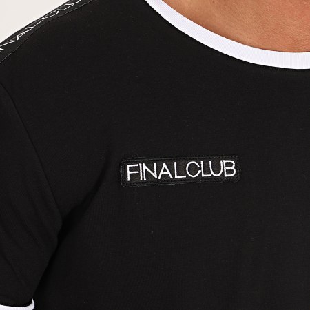Final Club - Tee Shirt Oversize Avec Bandes Et Broderies 295 Noir