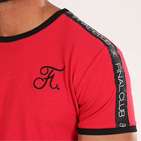 Final Club - Tee Shirt Oversize Avec Bandes Et Broderies 312 Rouge
