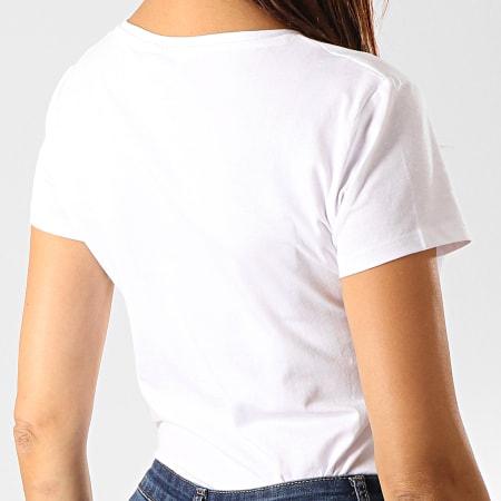 Kaporal - Tee Shirt Femme Xail Blanc Doré Argenté