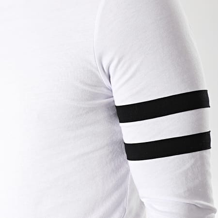 LBO - Tee Shirt Manches Longues Avec Bandes Noires 888 Blanc