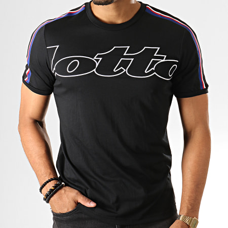 Lotto - Tee Shirt Avec Bandes Athletica III 211757 Noir Bleu Marine Rouge Blanc