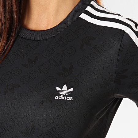 adidas - Body Tee Shirt Femme Avec Bandes ED7507 Noir