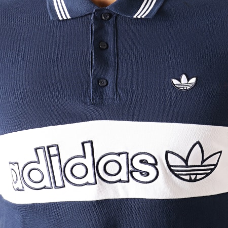 Adidas Originals - Polo Manches Courtes Stripe EC9307 Bleu Marine