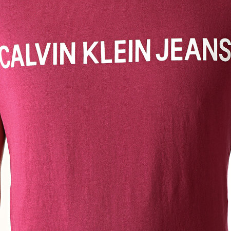 Calvin Klein - Tee Shirt Institutional Logo 7856 Bordeaux Blanc