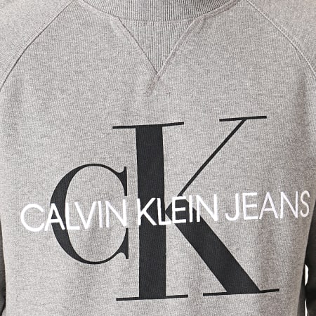 Calvin Klein - Sweat Crewneck Washed Relax Monogram 3222 Gris Chiné