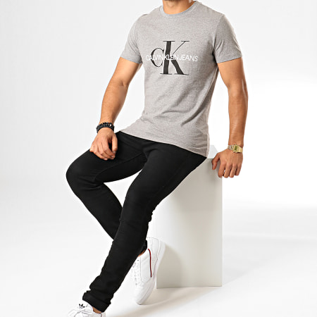 Calvin Klein - Tee Shirt Monogram 4314 Gris Chiné
