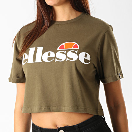 Ellesse - Tee Shirt Femme Crop Alberta SGS04484 Vert Kaki