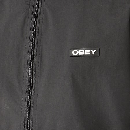 Obey - Coupe-Vent Col Zippé Attitude Mock Anorak Noir
