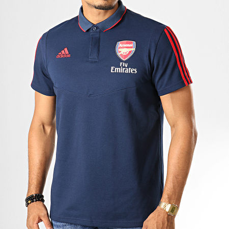 Adidas Performance - Polo Manches Courtes A Bandes Arsenal EH5714 Bleu Marine Rouge