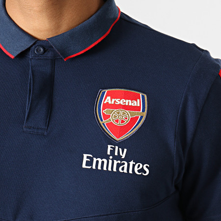 Adidas Performance - Polo Manches Courtes A Bandes Arsenal EH5714 Bleu Marine Rouge