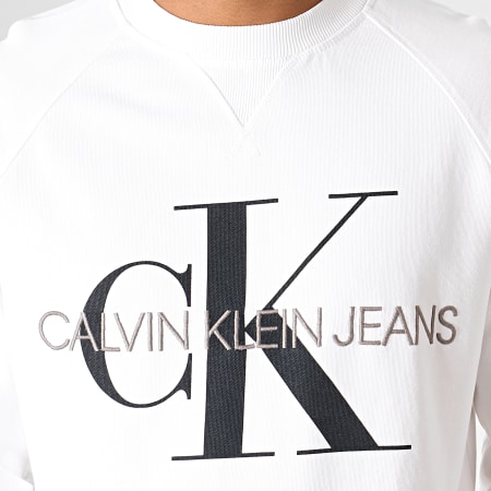Calvin Klein - Sweat Crewneck Monogram 3222 Blanc