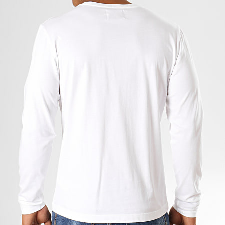 Calvin Klein - Tee Shirt Poche A Manches Longues Monogram 3797 Blanc