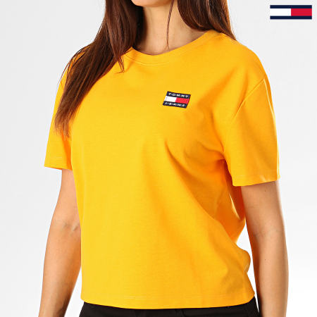 Tommy Jeans - Tee Shirt Femme Badge 6813 Orange