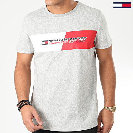 Tommy Hilfiger - Tee Shirt Flag Graphic 0197 Gris Chiné