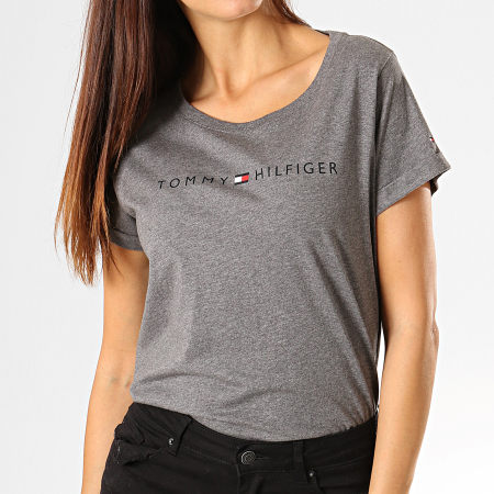 Tommy Hilfiger - Tee Shirt Femme RN Logo 1618 Gris Chiné