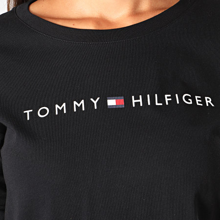 Tommy Hilfiger - Tee Shirt Manches Longues Femme CN Logo 1910 Noir
