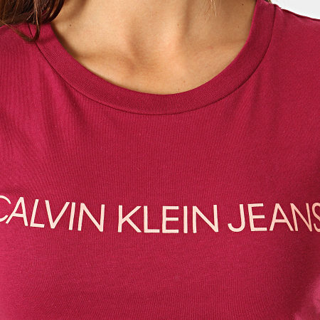 Calvin Klein - Tee Shirt Slim Femme 7940 Bordeaux