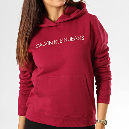 Calvin Klein - Sweat Capuche Femme 2308 Bordeaux