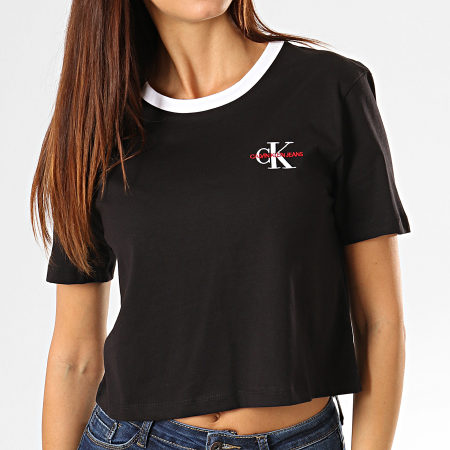 Calvin Klein - Tee Shirt Crop Femme 2701 Noir