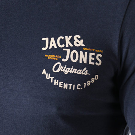 Jack And Jones - Tee Shirt Manches Longues Upton Bleu Marine