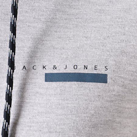 Jack And Jones - Sweat Zippé Capuche Joey Gris Chiné