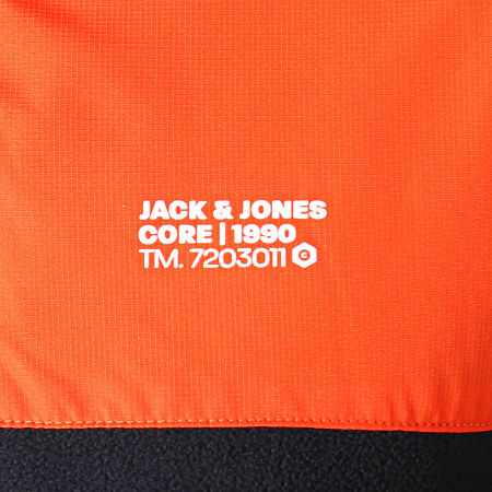 Jack And Jones - Veste Zippée Capuche Polaire King Bleu Marine Orange