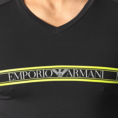 Emporio Armani - Tee Shirt Manches Longues 111742-9A525 Noir Vert Gris