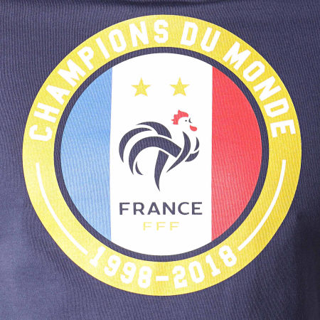 FFF - Tee Shirt Champions F19005 Bleu Marine Doré
