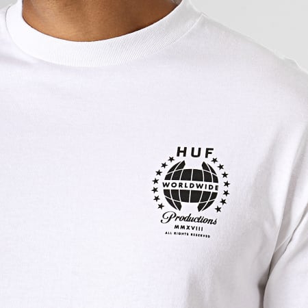 HUF - Tee Shirt Manches Longues The End Blanc Noir