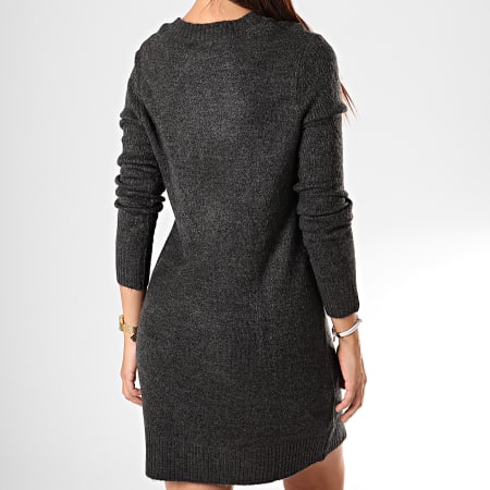Only - Robe Pull Femme Crea Treats Gris Anthracite Chiné