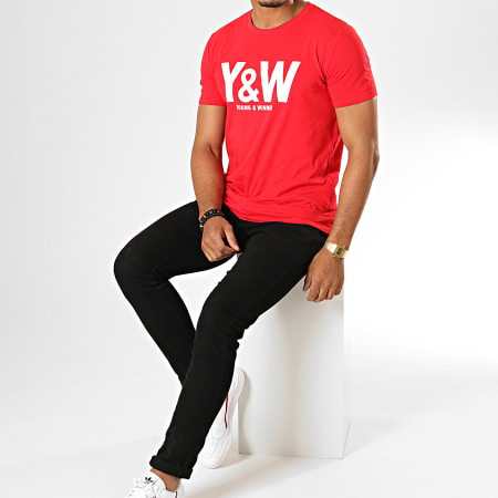 Y et W - Tee Shirt Logo Rouge Blanc