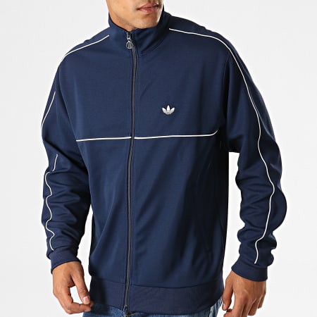 Adidas Originals - Veste Zippée A Bandes ED7461 Bleu Marine Blanc
