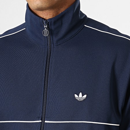 Adidas Originals - Veste Zippée A Bandes ED7461 Bleu Marine Blanc