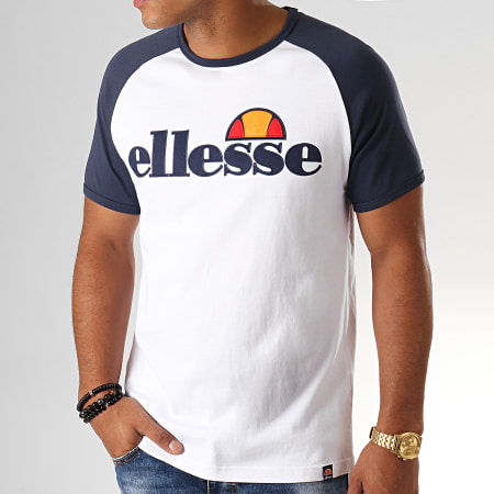 Ellesse - Tee Shirt Piave SHC07393 Blanc Bleu Marine