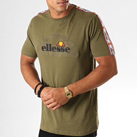Ellesse - Tee Shirt A Bandes Acapulco SHC07415 Vert Kaki