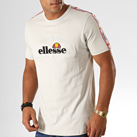 Ellesse - Tee Shirt A Bandes Acapulco SHC07415 Gris Clair