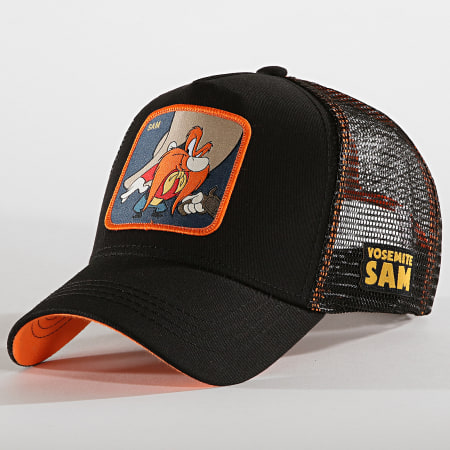 Capslab - Casquette Trucker Sam Noir Orange