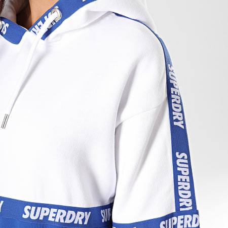Superdry - Robe Sweat Capuche Femme Mono Block W8000018A Blanc Bleu