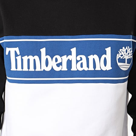 Timberland - Sweat Crewneck Cut And Sew Logo 1O9U Noir Blanc Bleu