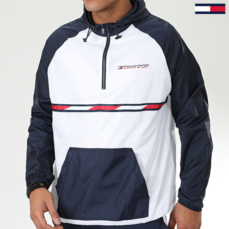 Tommy Hilfiger - Coupe-Vent Woven With Tape 0234 Blanc Bleu Marine Rouge