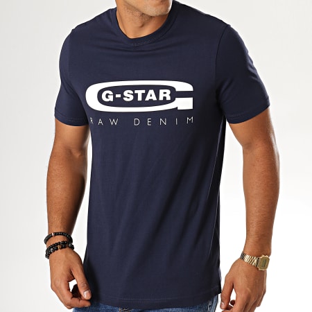 G-Star - Tee Shirt Slim Graphic 4 D15104-336 Bleu Marine
