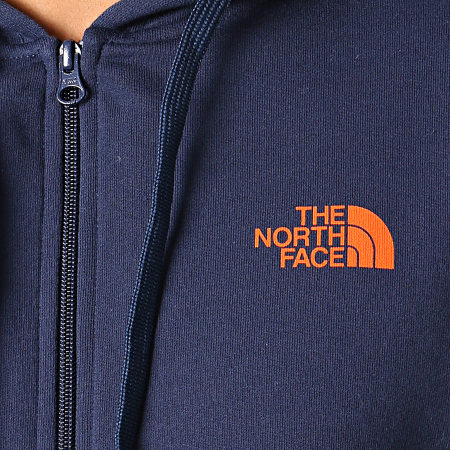 The North Face - Sweat Zippé Capuche Open Gate CG46 Bleu Marine Foncé Orange