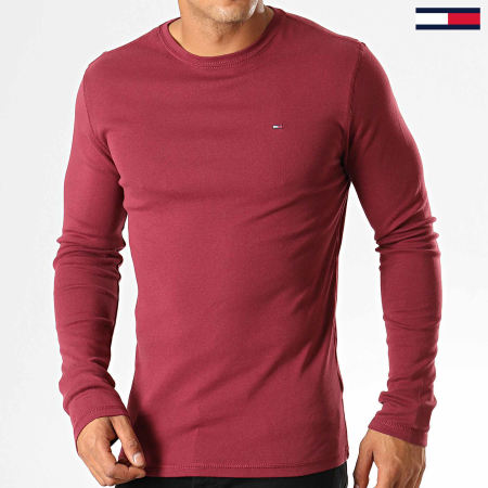 Tommy Jeans - Tee Shirt Manches Longues RIB 5089 Bordeaux