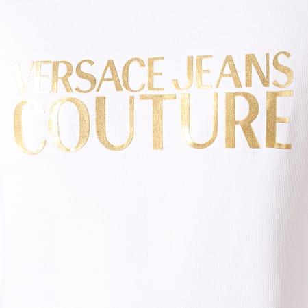 Versace Jeans Couture - Sweat Crewneck UUM302 Logo B7GUB7K0-30220 Blanc Doré